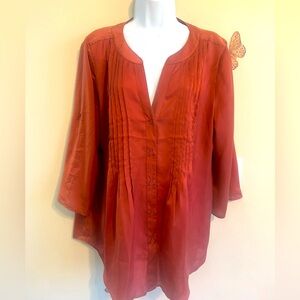 Ann Taylor Dusty Rose Blouse - L - Like New